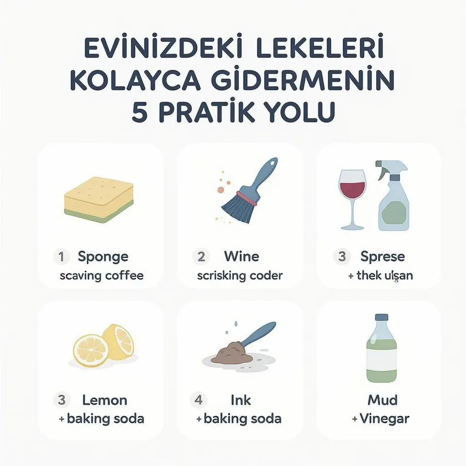 Evinizdeki Lekeleri Kolayca Gidermenin 5 Pratik Yolu